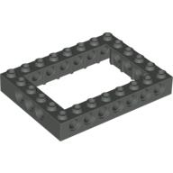 Lego kostka (kostička) 6x8 otevřený střed s dírami (s otvory), tmavě šedá (4192730)